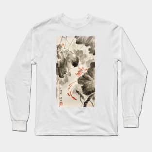 3 Goldfishes in a Lotus Pond Long Sleeve T-Shirt